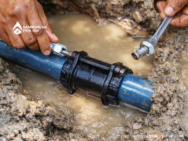 persiapan alat apa saja yang dibutuhkan untuk pemasangan giboult joint besi cor pada pipa HDPE